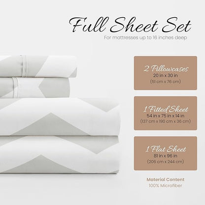 Linen Market 4 Piece Queen Bedding Sheet Set (Gray Arrow) - Sleep Better Than Ever with These Ultra-Soft & Cooling Bed Sheets for Your Queen Size Bed - Deep Pocket Fits 16" Mattress - LeafyLoom