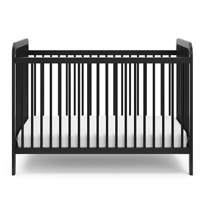 Storkcraft Pasadena 3-in-1 Convertible Crib (Black) – GREENGUARD Gold Certified, Converts to Daybed and Toddler Bed, Fits Standard Full-Size Crib Mattress, Adjustable Mattress Height - LeafyLoom