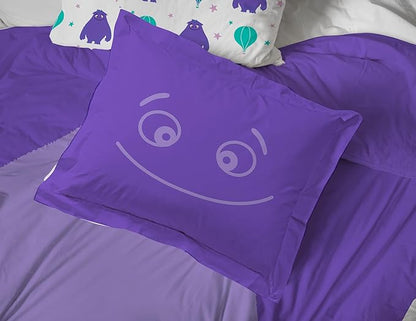 IF Imaginary Friends Twin Comforter Set - Purple 5 Piece Bed Set includes Sheet Set & Pillow Covers - Super Soft Kids Bedding Features Blue - LeafyLoom