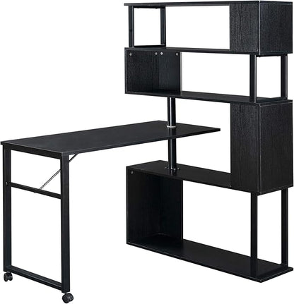 NicBex Laik-DW-00002-DX Desks, 47.2" W x 39.9" D x 60.2" H, Black - LeafyLoom