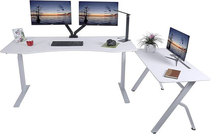 ApexDesk 47" Computer Desk, Modern Simple Style Desk for Home Office, Study Student Writing Desk - White - LeafyLoom