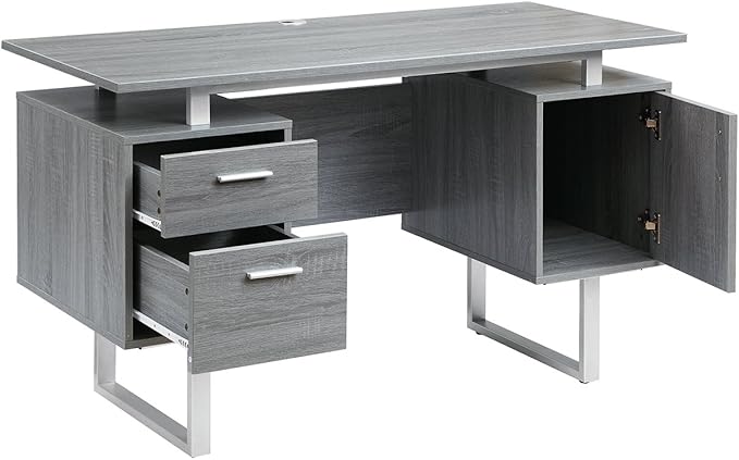 NicBex Laik-DW-00042-DX Desks, 51.25" W x 23.25" D x 29.75" H, Gray - LeafyLoom