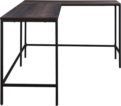 OSP Home Furnishings Contempo L-Shaped Desk, Ozark Ash - LeafyLoom