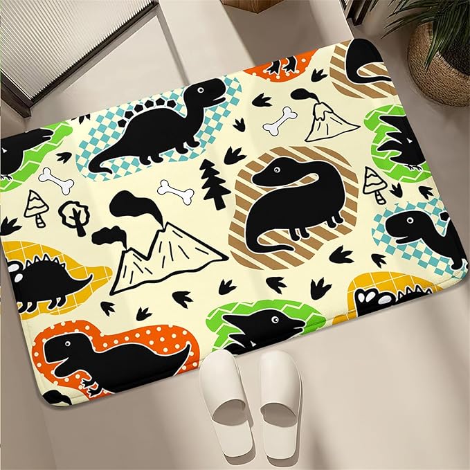 Dinosaur Rugs for Boys Bedroom - Kids Bedroom Rug Dinosaur Pattern Area Rug Kids Play Rugs for Boys Dinosaur Bedroom Decor for Boys Colorful Dinosaur Print Area Rug Kids Rugs for Bedroom,2'×3' - LeafyLoom