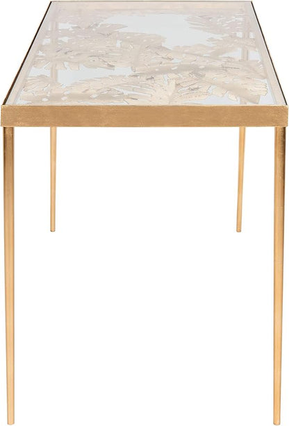 Safavieh Home Office Leilani Gold Leaf Palm Leaf Desk - LeafyLoom