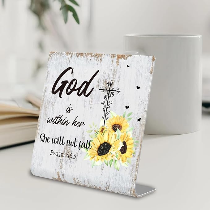 Religious gifts for Women Friends Prayer Room Decor for Office Desk Scripture Inspirational Home Decor Gifts for Her, Mom,Sister, Friends, Coworker Birthday Gifts for Women Catholic XUV02 - LeafyLoom