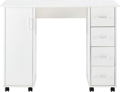 NicBex Laik-DW-00012-DX Desks, 41.73" W x 17.72" D x 31.5" H, White - LeafyLoom