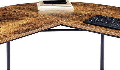 Anivia 68.9" Reversible L Shaped Desk with Storage Shelves - Corner Computer Desks Gaming Table Workstation for Home Office, Writing, Study, Caramel Brown - LeafyLoom