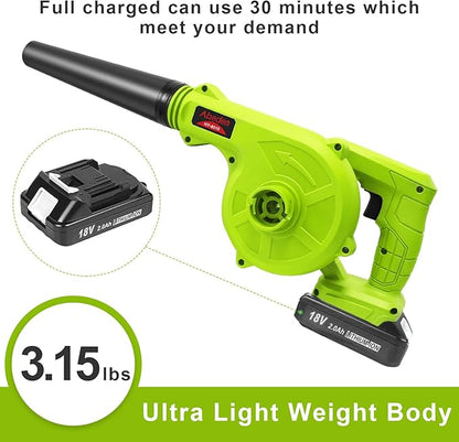 Abeden Cordless Leaf Blower,2-in-1 Electric Handheld Sweeper/Vacuum with 18V 2.0Ah Lithium Battery for Blowing Leaf,Cleaning Dust,Small Trash,Car,Computer Host - LeafyLoom