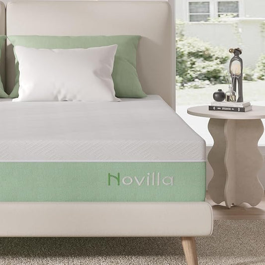 Novilla Mattress XL Twin Size,12 Inch Gel Memory Foam Mattress in a Box for Cool Night & Motion Isolation,Medium Firm Feel Bed Mattress,Bliss - LeafyLoom