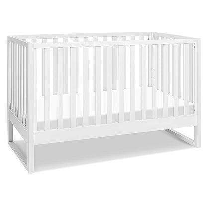 Davinci Hunter 3-in-1 Convertible Crib, White, Easy Assemble, Greenguard Gold Certified - LeafyLoom