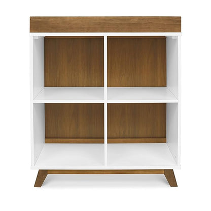 DaVinci Otto Convertible Changing Table and Cubby Bookcase in White and Walnut - LeafyLoom