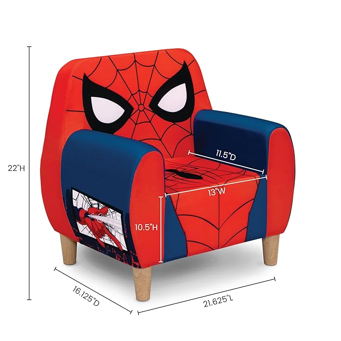 Delta Children Marvel Spider Man Foam Chair for Kids, Red - LeafyLoom