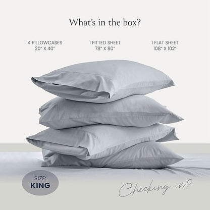 BELADOR Silky Soft King Sheet Set - 6 Piece Bed Sheets for King Size Bed, Secure-Fit Deep Pocket Sheets with Elastic, Breathable Hotel Sheets & Pillowcase Set, Wrinkle Free Oeko-Tex Sheets - LeafyLoom