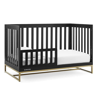 Delta Children Jade 4-in-1 Convertible Crib - Greenguard Gold Certified, Ebony/Bronze - LeafyLoom