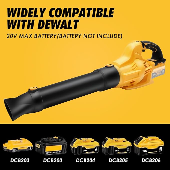 Leaf Blower Cordless for DEWALT 20V Max Battery (No Battery), Electric Leaf Blower Cordless with 5 Speed Modes, Battery Powered Leaf Blowers - LeafyLoom