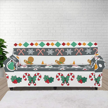 FKELYI Christmas Sofa Furniture Protector for Indoor Easy Going Stretch Sofa Slipcover Non-Slip Sofa Slicpovers Washable Sofa Couch Cover L FKELYI