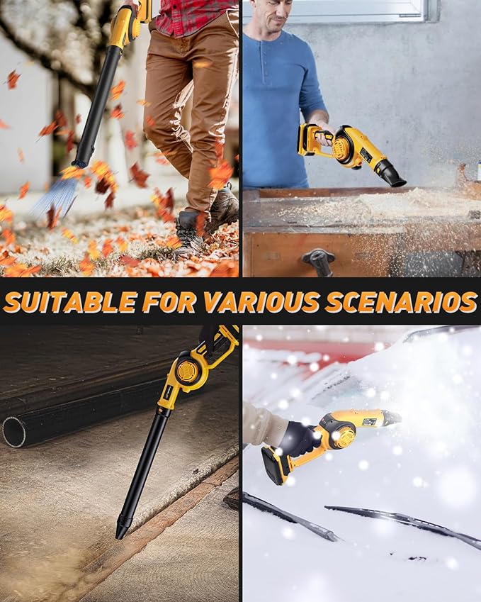 Mini Cordless Leaf Blower Up to 200MPH for Dewalt 20V Max Battery (No Battery) Electric Leaf Blower Cordless 3 Speeds Mode Battery Powered Leaf Blowers for Workbench, Patio, Porch - LeafyLoom