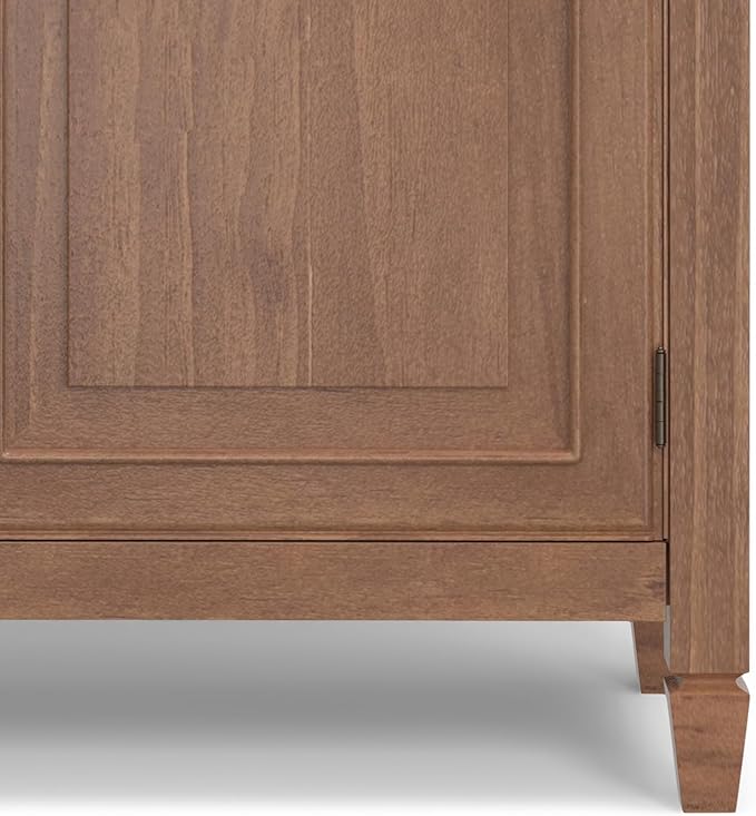 SIMPLIHOME Connaught Solid Wood 40 Inch Wide Traditional Entryway Storage Cabinet in Medium Saddle Brown, for The Living Room, Entryway and Family Room - LeafyLoom