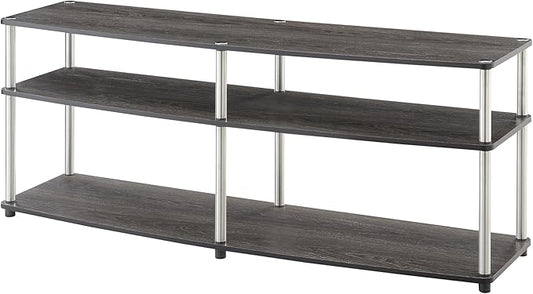 Convenience Concepts Designs2Go 3 Tier 60" TV Stand, Weathered Gray - LeafyLoom