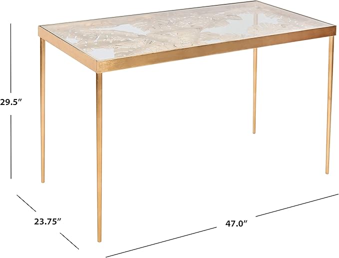 Safavieh Home Office Leilani Gold Leaf Palm Leaf Desk - LeafyLoom