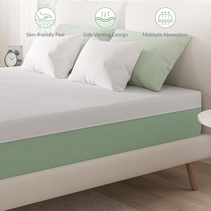 Novilla Twin XL Mattress,10 Inch Gel Memory Foam Mattress for Suppotive &Pressure Relieving, Medium Firm Feel Mattress in a Box,Bliss - LeafyLoom