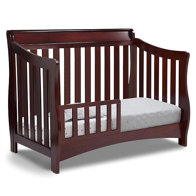 Delta Children Bentley S Series 4-in-1 Convertible Baby Crib, Black Cherry Espresso - LeafyLoom