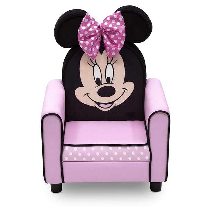 Delta Children Figural Upholstered Kids Chair, Disney Minnie Mouse - LeafyLoom