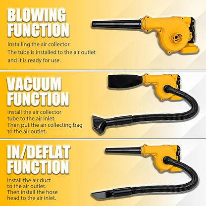 Mini Cordless Leaf Blower for Dewalt 20V Battery, Replace for DCE100B Air Blower, Vacuum150CFM Up to 120MPH, 2-in-1 Handle Electric Blower(Battery Not Included) - LeafyLoom