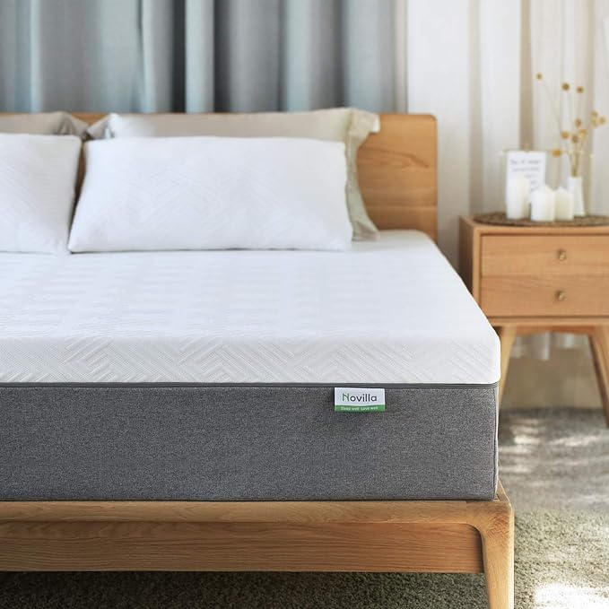 Novilla Queen Mattress, 10 Inch Gel Memory Foam Queen Size Mattress for Cool Night & Pressure Relief, Medium Plush Bed Mattresses, Bliss - LeafyLoom