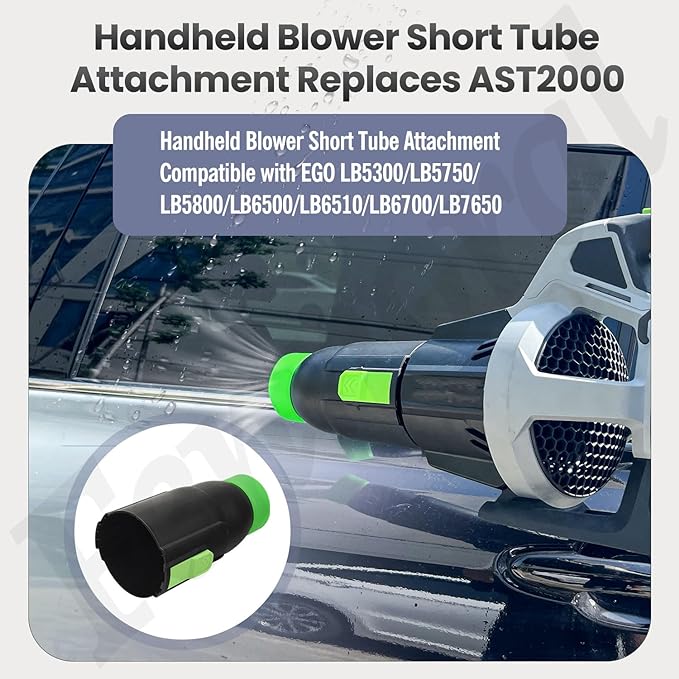 AST2000 Handheld Blower Short Tube Attachment for EGO LB5300/LB5750/LB5800/LB6500/LB6510/LB6700/LB7650, Compatible with Tapered Nozzle AN7650R and Spread Nozzle AN7650S- 7.5-inch Length - LeafyLoom