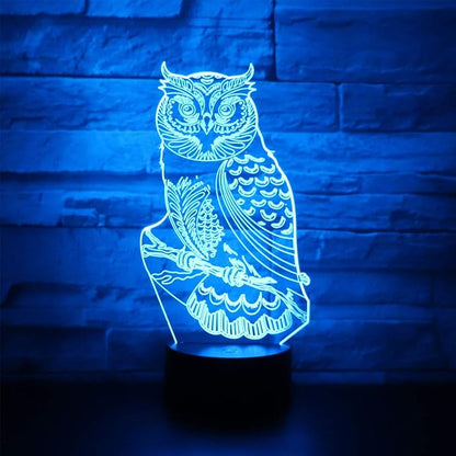 Owl Lamp Desk Table Light 3D Optical Illusion Night Light 3D Lamp owl Night Lamp 7 Colors Changing Touch Control Gift for Christmas Birthday Valentine's Day Kids - LeafyLoom