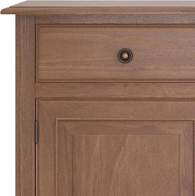 SIMPLIHOME Connaught Solid Wood 40 Inch Wide Traditional Entryway Storage Cabinet in Medium Saddle Brown, for The Living Room, Entryway and Family Room - LeafyLoom