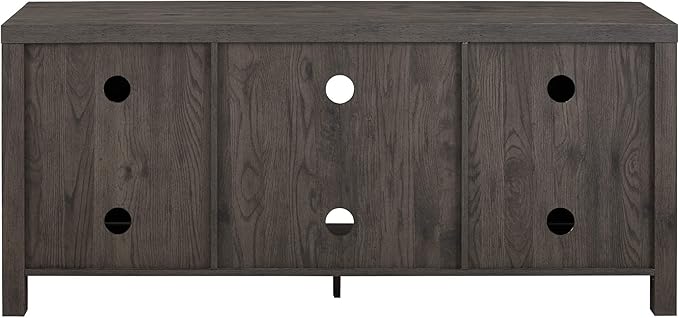 Walker Edison Larae Modern Farmhouse Barn Door Stand for TVs up to 65 Inches, Without Fireplace, Sable Grey - LeafyLoom