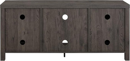 Walker Edison Larae Modern Farmhouse Barn Door Stand for TVs up to 65 Inches, Without Fireplace, Sable Grey - LeafyLoom