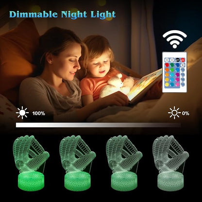 Baseball Night Light,Baseball Gifts for Boy, 3D Baseball Lamp,Kids Bedside Lamp,16 Color Change Decor Lamp with Remote & Smart Touch, Gifts for Christmas Birthday Boys Men Girls - LeafyLoom