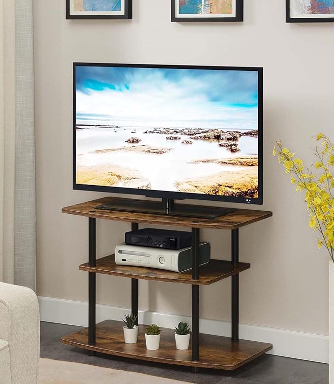 Convenience Concepts Designs2Go 3 Tier TV Stand, 31.5", Barnwood/Black - LeafyLoom