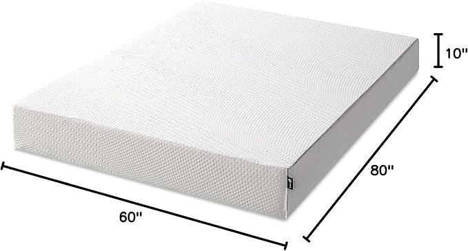 ZINUS Cooling Essential Foam Bed Mattress Conventional, Queen, White - LeafyLoom