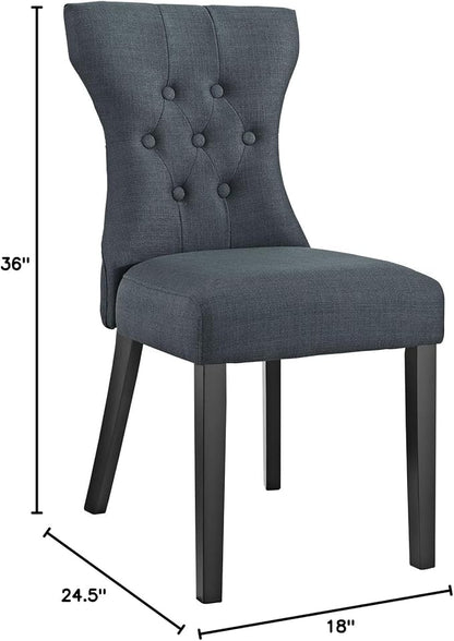 Modway Silhouette Modern Tufted Upholstered Fabric Parsons Kitchen and Dining Room Chair in Gray - LeafyLoom