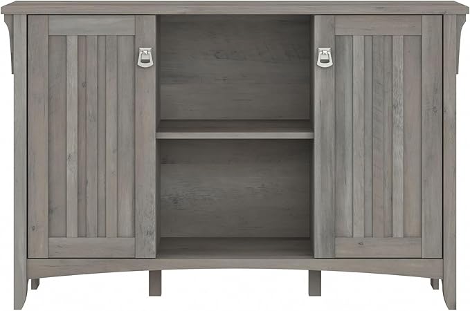 Bush Furniture Salinas Accent Storage Cabinet with Doors in Driftwood Gray - LeafyLoom