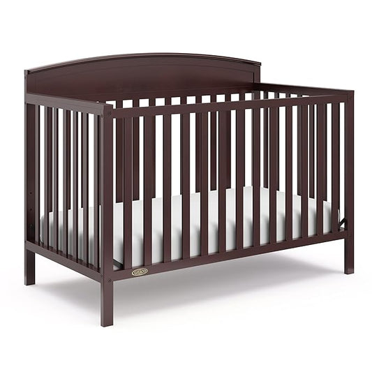 Graco Benton 5-in-1 Convertible Crib (Espresso) – GREENGUARD Gold Certified, Converts from Baby Crib to Toddler Bed, Daybed and Full-Size Bed, Fits Standard Full-Size Crib Mattress - LeafyLoom