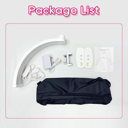 Half Moon Light for Nail Desk, Foldable 29" Nail Light for Desk, 180° Ultra-bright Nail Tech Desk Lamp, Portable Half Moon Lamp with Phone Holder & Organizer Bag - Sliver Diamond - LeafyLoom