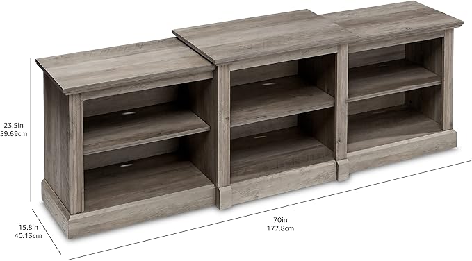 Rockpoint 70inch Classical TV Stand Storage Media Console Entertainment Center for TVs up to 80,Grey Wash - LeafyLoom