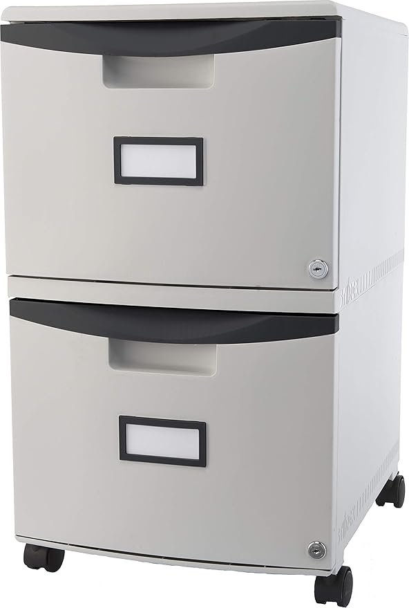 Storex 61311A01C File Cabinet, 1-Pack, Gray/Black - LeafyLoom