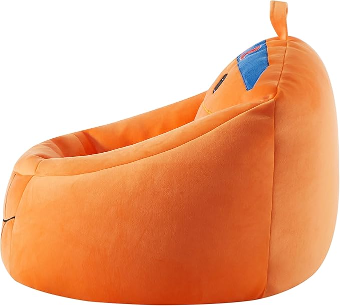 Heritage Kids Micromink Squishy Bean Bag Chair for Kids Ages 3+, Basketball - LeafyLoom