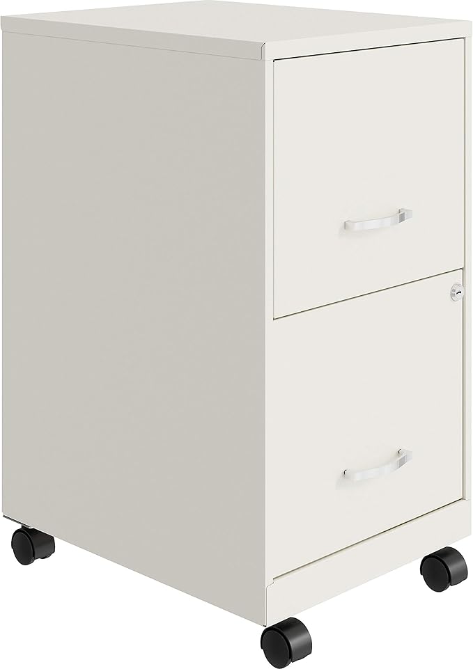 LYS SOHO File/File Mobile File Cabinet, White - LeafyLoom