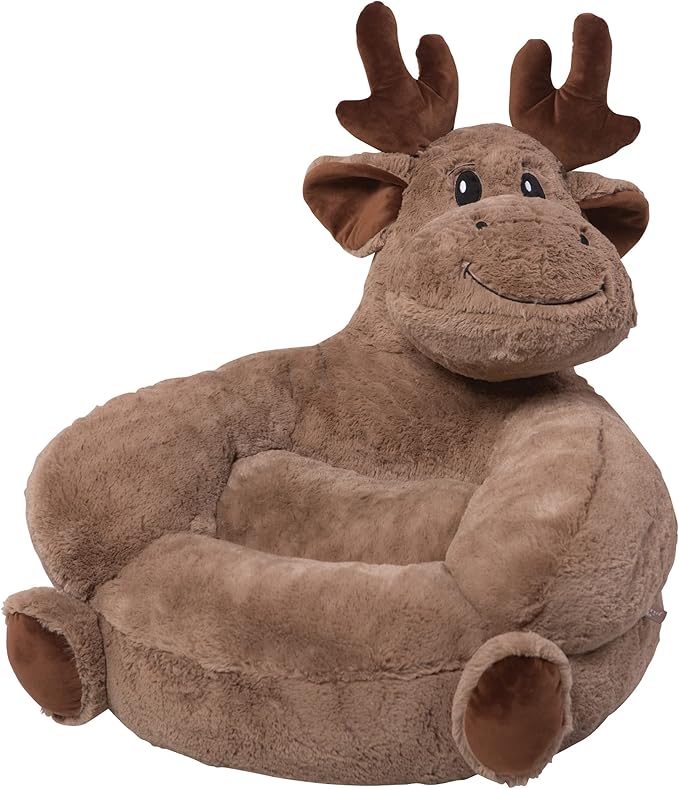 Trend Lab Moose Toddler Chair Plush Character Kids Chair Comfy Furniture Pillow Chair for Boys and Girls, 21 x 19 x 19 inches - LeafyLoom