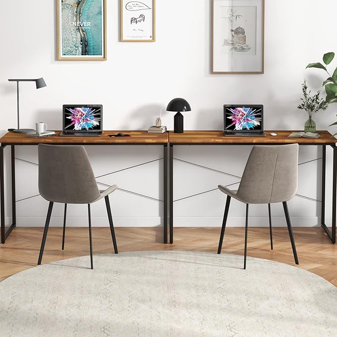 Acme Jurgen Wooden Rectangle Top Writing Desk in Oak and Black - LeafyLoom