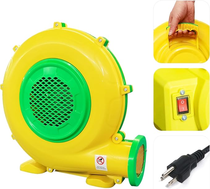 Air Blower for Inflatables, 950Watt 1.25HP Bounce House Blower, Inflatable Bubble House Blower, Electric Fan Pump for Outdoor Inflatable Paint Booth Water Slid， Bouncy Castle, Jumper, Blower Corded - LeafyLoom