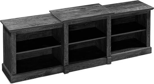 Rockpoint 70inch Classical TV Stand Storage Media Console Entertainment Center for TVs up to 80,Rustic Black - LeafyLoom